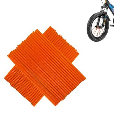 Imagem de Runseaway 72 capas de raio universal, protetor de aro de 20 a 53 cm, capa de envoltório de raio de roda para bicicleta suja, bicicleta, cadeira de rodas, motocicleta (laranja)