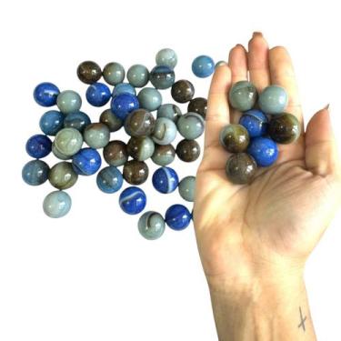 Imagem de Kit 50 Bolas De Gude leitosa chinesinha birosca olho de gato - 0918