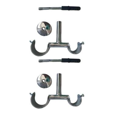 Imagem de 2X Suporte Duplo Para Varão Alumínio Para Teto