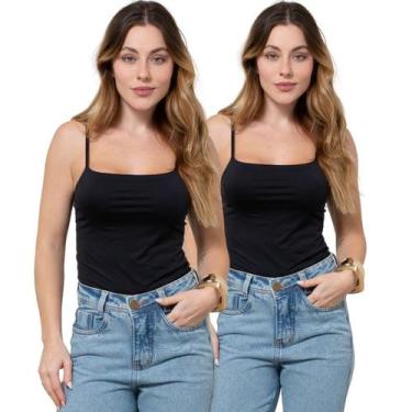 Imagem de Kit 2 Regatas Feminina de Alcinha em Poliamida - Maranne, Kit25, P