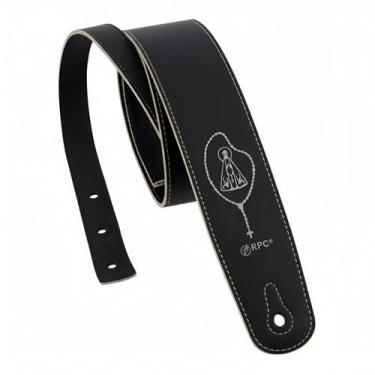 Imagem de Correia Alça Religiosa Nossa Senhora Com Terço Para Guitarra Violão - 