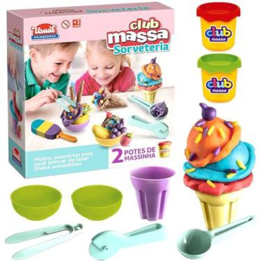 Imagem de Fábrica de Sorvete com Massinha de Modelar Infantil 7 Peças Club Massa