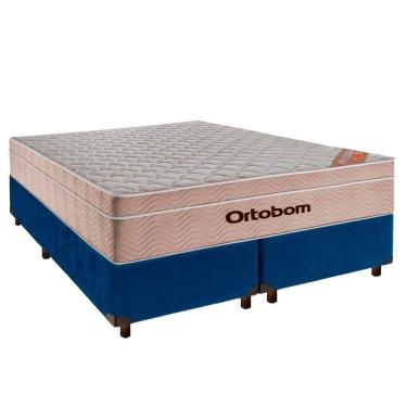 Imagem de Cama Box + Colchão Queen Molas Ensacadas Airtech Ortobom