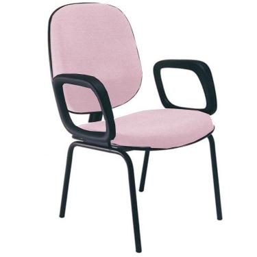 Imagem de Cadeira para Igrejas Evangélicas com Braços Diretor para Escritório Linha Uno Rosa