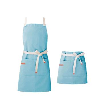 Imagem de Avental Azul Cintura Algodao Cafeteria Bar Vegano 2un