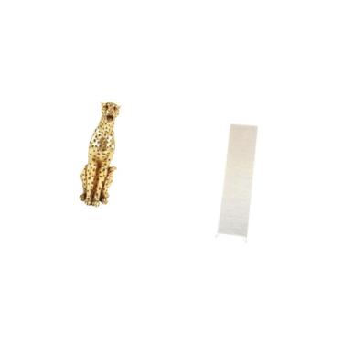 Imagem de Fenteer Luminária de Papel com Escultura de Chita Dourada, Animal Decorativo, Peça Central de Mesa, Aconchegante, Sala de Estar, Luminária de Pé, Ornamento Pa