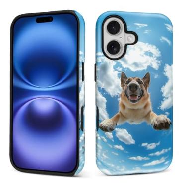 Imagem de yicomon Capa compatível com iPhone 17, linda estampa de pastor alemão, capa de telefone fosca, durável, moderna, engraçada, capa protetora macia antiarranhões à prova de choque