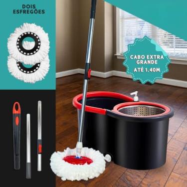 Imagem de Mop Girátorio Cleaner Profissional – Balde com Centrífuga 14L + Refil Duplo e Cabo Reforçado