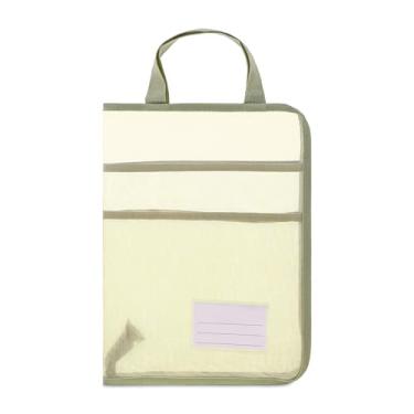 Imagem de Valtiner Bolsa de malha com zíper A4 com alça, 35,5 x 25,4 cm multicamadas transparentes papelaria documentos organizador de armazenamento de nylon, pasta de arquivos leve para material de escritório