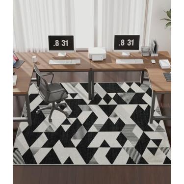 Imagem de chakme Tapete de cadeira de escritório para piso de madeira, 183 cm x 122 cm, protetor de mesa de computador, fácil de deslizar, para cadeira de rodinhas embaixo da mesa, suporte antiderrapante, lavar