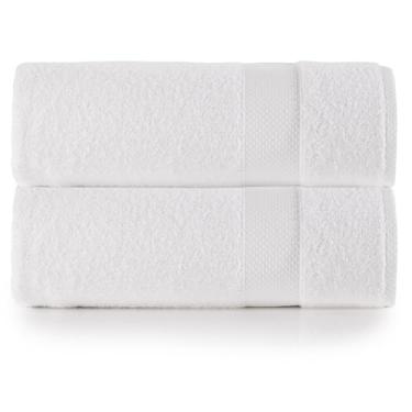 Imagem de Toalha Banho Branca Grossa Teka 100% Algodão Alta Gramatura Fio Penteado Hotel Spa Kit 2 Peças