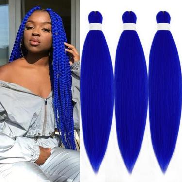 Imagem de Pacotes pré-esticados de 26 polegadas Braiding Hair UpRyo Blue - UPruy