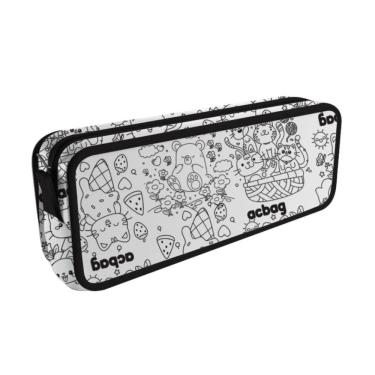 Imagem de Estojo Escolar Bobbie Goods Gatinhos Fofo para Colorir Ziper Material Escola Volta as Aulas Canetas