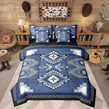 Imagem de Erosebridal Conjunto de edredom boêmio asteca para adolescentes, 7 peças, solteiro, nativo ocidental, exótico, do sudoeste, para quarto de crianças, meninos, adultos, boêmio, geométrico, campestre