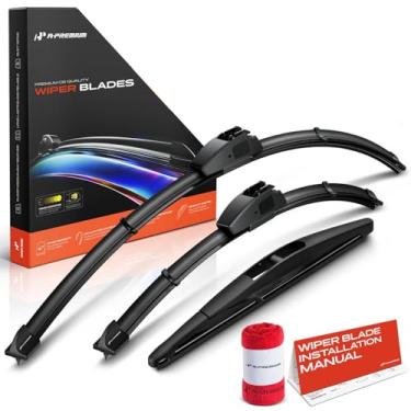 Imagem de A-Premium Lâminas de limpador de para-brisa com indicador de desgaste e toalha - Compatível com Honda HR-V 2016-2022 - Conjunto de lâminas de limpadores dianteiros traseiros para 66.0 cm/45.7 cm/25.4