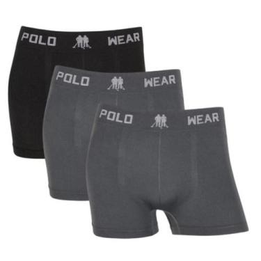 Imagem de Kit 3 Cueca Boxer Polo Wear Masculina Confortável Microfibra, 1 preto,