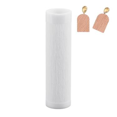 Imagem de DELORIGIN Rolo de textura de argila, rolo de textura de rolo de argila de polímero, cortadores de modelo de textura de 12 cm, acessórios de folhas de textura de polímero para fazer joias, brincos