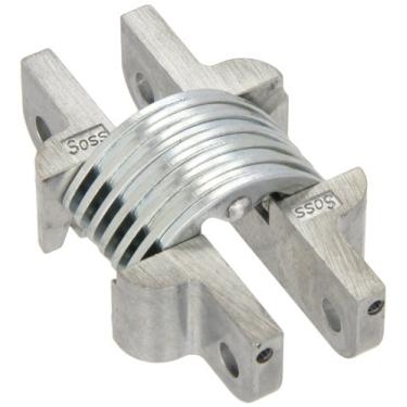 Imagem de SOSS Dobradiça invisível para montagem em superfície oculta com 4 furos, zinco, sem chapa, altura de folha de 6,3 cm, largura da folha de 6,3 cm, tamanho do parafuso de 17,8 cm (5 pares)