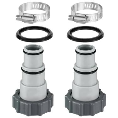 Imagem de PAMASE Adaptador De Mangueira Piscina A - Conector Conversão Para Mangueiras 1,5" E 1,25" Com Braçadeiras Juntas, Peças Reposição Bombas Filtro Intex, Acessórios Natação Acima Do Solo Em Sistema Águ