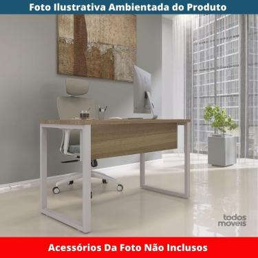 Imagem de Mesa Escritório P25 Tub Pandin 170 Cm Largura X 70 Cm Profundidade Tampo Mdp Noce Pé Aço Tubular Cinza