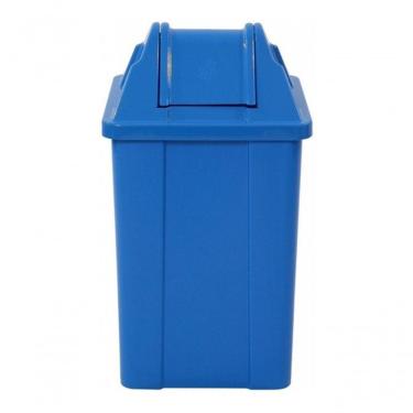 Imagem de Lixeira Plástica Quadrada Com Tampa Vai-Vem 25L Azul