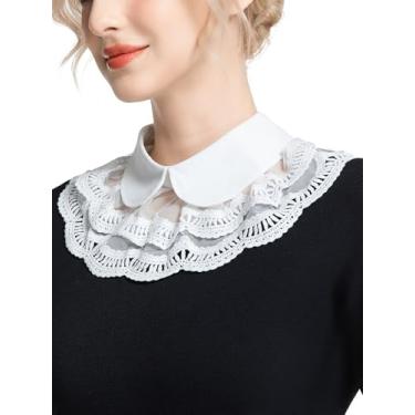 Imagem de QLX Gola de palhaço de renda com babados e gola vitoriana