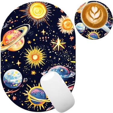 Imagem de TOEMZTFT Mouse pad pequeno, portátil, fundo de borracha antiderrapante à prova d'água, adequado para mouse sem fio, bandeja de teclado para laptop para homens e mulheres, viagens de escritório 18 x 27