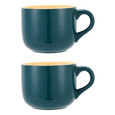 Imagem de Caneca grande de porcelana TeenFighter – 680 ml de caneca de café larga conjunto com 2, copo de café da manhã e tigela de sopa, segura para micro-ondas e máquina de lavar louça, caneca de cerâmica para leite, chá, frutas, sorvete...