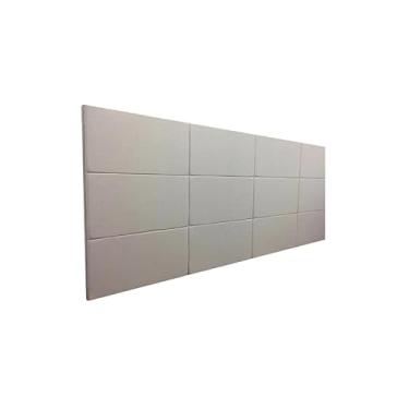 Imagem de Cabeceira Estofada Casal 12 Blocos Não é Segredo Suede Liso Bege 140x90