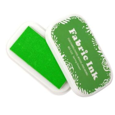 Imagem de ANBOO Almofadas de tinta laváveis para carimbos de borracha, almofadas de tinta de artesanato de tecido para fazer cartões, bloco de recortes permanente para madeira, papel, 9,4 x 5,3 cm (verde)