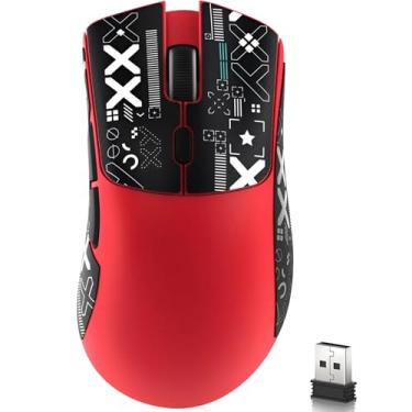 Imagem de Mouse Gamer ATTACK SHARK R1 Branco Sem Fio 18000 DPI Sensor PAW3311 RGB Recarregável – Alta Precisão e Design Ergonômico (R1 - Vermelho)