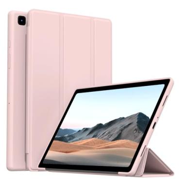 Imagem de Ocricll Capa para Samsung Galaxy Tab A7 10,4 polegadas 2022/2020 (modelo: SM-T503/T509/T500/T505/T507), capa fina e leve com suporte de três dobras com capa traseira de TPU macio, rosa