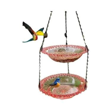 Imagem de Comedouro Para Pássaros Em Forma De Flor Com Banheira Para Jardim, Sup