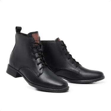 Imagem de Bota feminina em couro legitimo cano baixo ajuste cardaço confortavel 