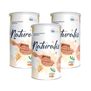 Imagem de Óleo de Linhaça Naturalis 180 Cápsulas Kit 3 Latas