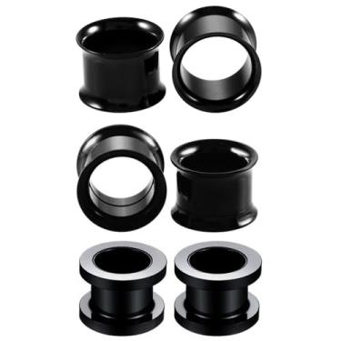 Imagem de Heuvipens 6 peças de aço cirúrgico parafuso ajuste sela carne túnel alargado duplo alargador alargador calibre alargador 4g (5 mm) - 3/4" (20 mm), 5/8" (16mm), Metal, Sem Pedra Preciosa