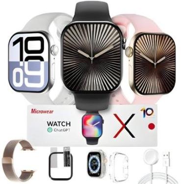 Imagem de Relógio Microwear Smart Watch W10 Tela Oled ChatGpt Serie 10 Nfc Gps Unissex-Unissex