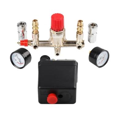 Imagem de Compressor de ar portátil silencioso e sem óleo com válvula saída ajustável manômetro 175 PSI - 1 unidade