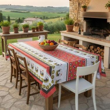 Imagem de Toalha de mesa retangular 10 lugares plástica térmica estampada - UZOO