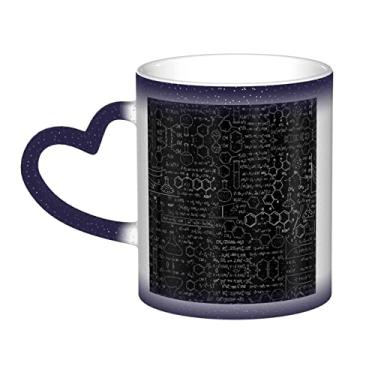 Imagem de Caneca de café divertida de química abstrata, xícara de cerâmica sensível ao calor mágica que muda de cor 12 Oz, para café/chá/leite/cacau, para adolescente/aniversário/festival/presentes