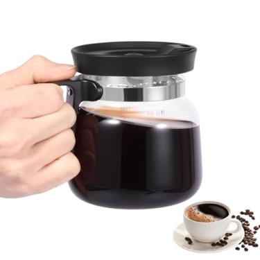 Imagem de ZJMCAJY Caneca estilo bule de café de 473 g/500 ml de vidro com tampa à prova de vazamento e alça ergonômica para uso doméstico e no escritório