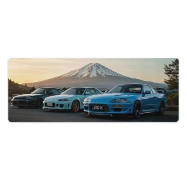 Imagem de HouLaiZhe JDM R34 SUP Modificado Carro na frente do suporte Fuji Gaming Mouse Pads JDM Car Desk Pads Grandes Mousepads para teclado de mesa, computador Mat30 x 80 cm