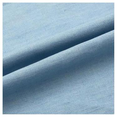 Imagem de Tecido Jeans Lavado Azul Material Não Elástico, Padrão De Jacquard, Algodão, 150 Cm De Largura, Tecido De Costura Para Jaquetas(Blue 4,4x1.5M)