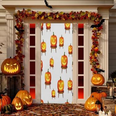 Imagem de Wassud Linda cobertura de porta de abóboras brilhantes decoração externa faixa interna varanda decoração de casa grande decoração de porta da frente 81 x 189 centímetros