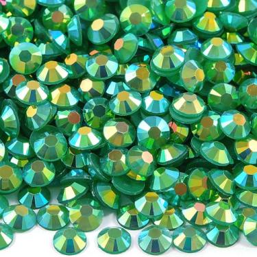 Imagem de Blinginbox 500 peças de strass plano de resina AB de 6 mm para artesanato, strass de geleia redonda plana deslumbrante, pedras de cristal não hotfix para unhas faciais, copos de maquiagem, canecas