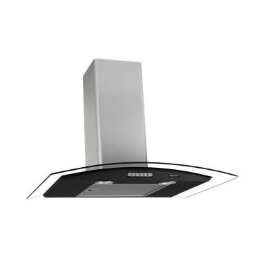 Imagem de Coifa de Parede 70cm Vidro Curvo Terim Preto Com Inox 110V
