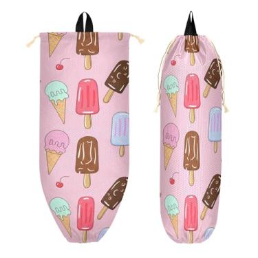 Imagem de xigua Suporte de plástico para sorvete de parede com cordão 1 pacote, organizador de sacolas de supermercado reutilizável para bolsas, meias, roupas íntimas e gravatas