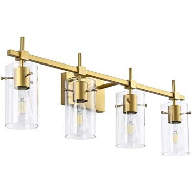 Imagem de SOLFART Luminárias De Banheiro Douradas, Luzes Penteadeira Para Espelho, 5 Arandelas Parede