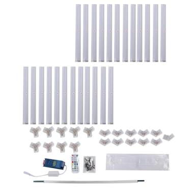 Imagem de KUIDAMOS Fita LED RGB Hexagonal Com Controle Remoto para Sala de Jogos, Kit de Iluminação de Teto à Prova D'água para Loja de Garagem, Caixa de Alumínio (24 tiras)