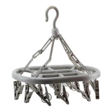 Imagem de Varal Roupas Íntimas 20 Prendedores Reforçado Aço Inox - Suspenso Original Não Enferruja, Ideal Meias Calcinha Bebê, Dobrável Portátil